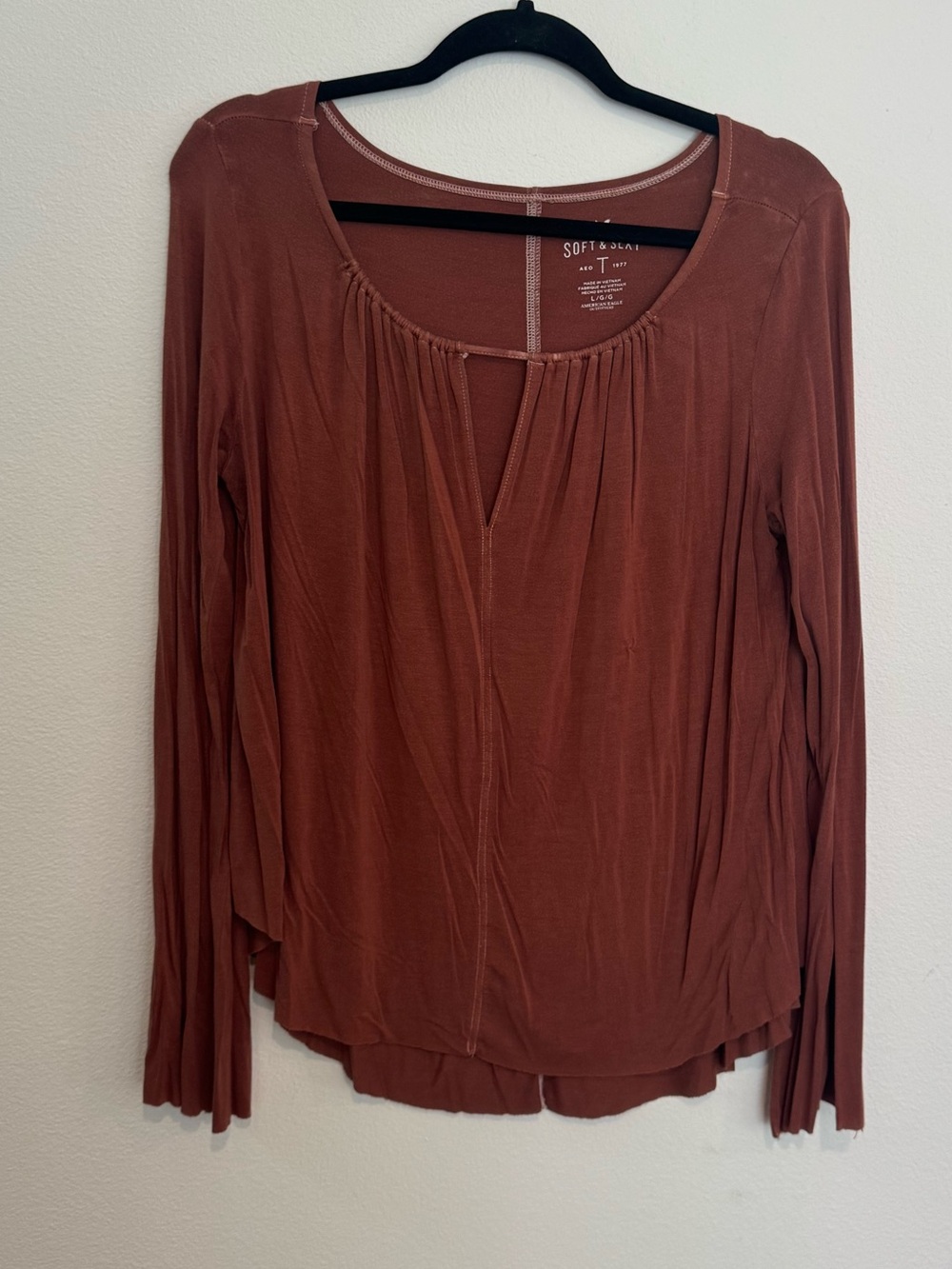 American Eagle Long-sleeve Rust Top